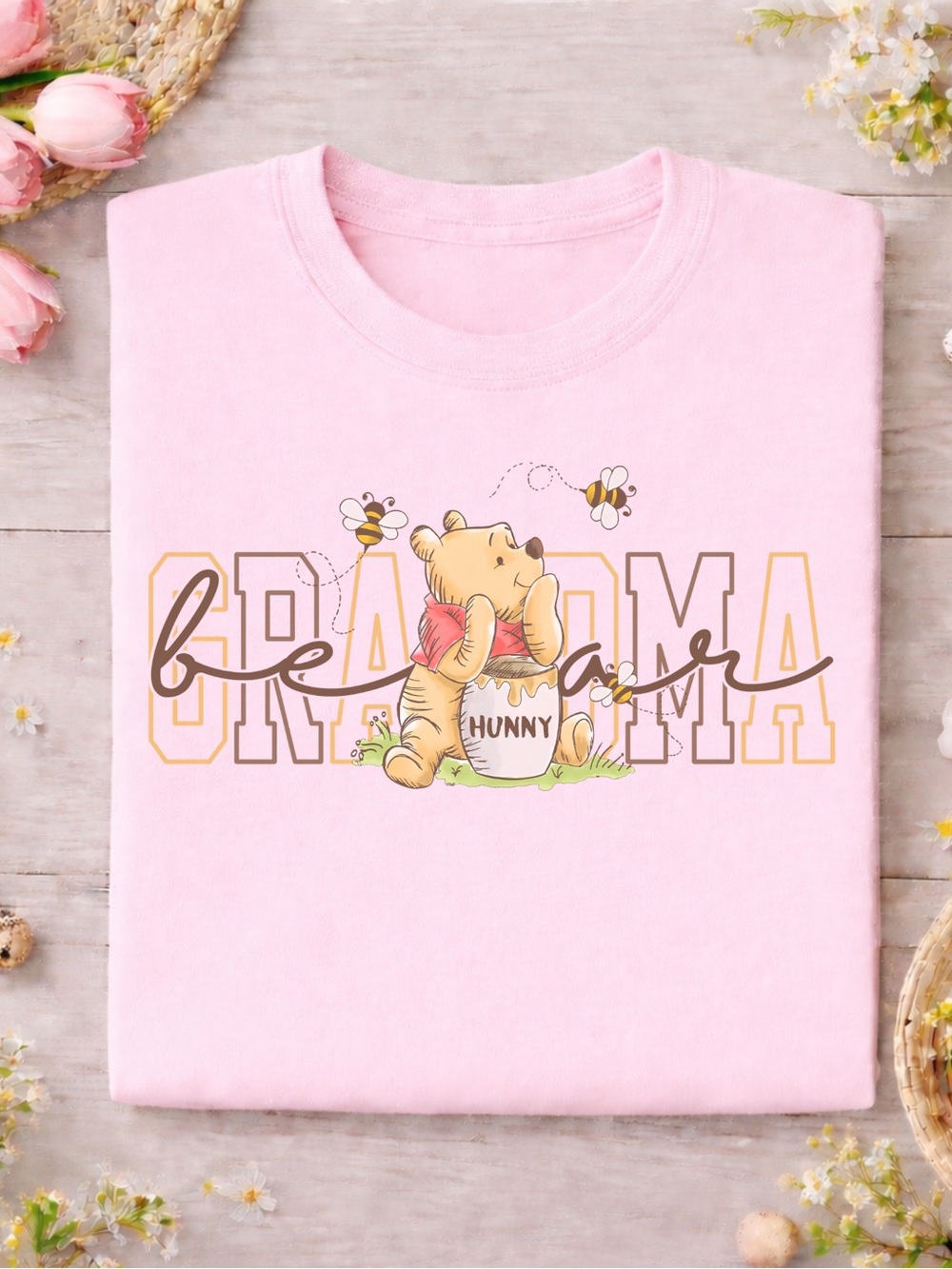 Gildan Light Pink Winnie the Pooh 'Grandma Bear’ Graphic Tee